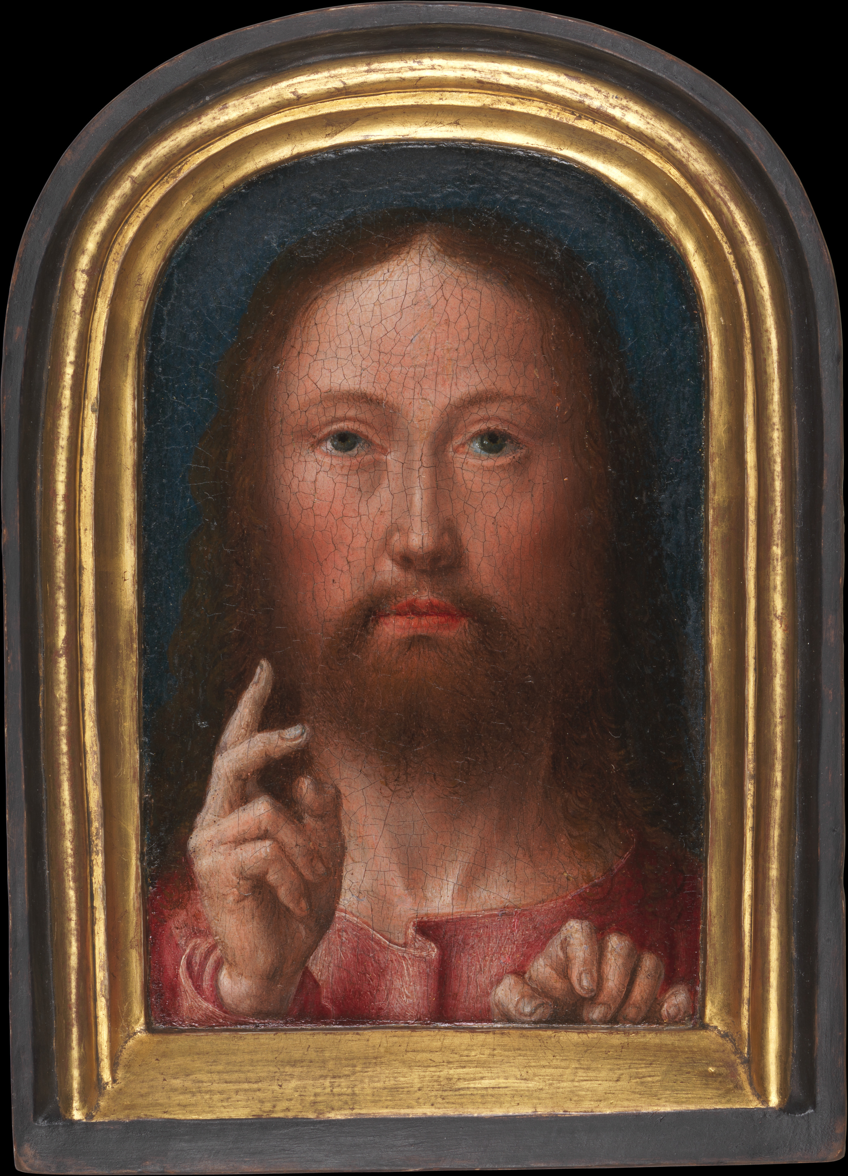 Christ Blessing, Gerard David (ca. 1500-1505). Oil on wood